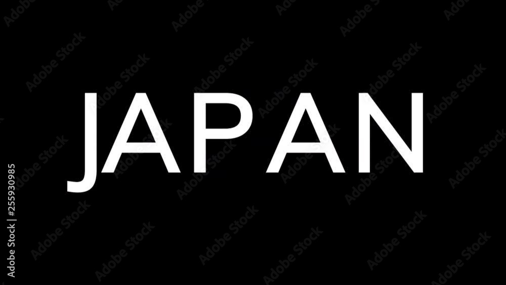 From the Glitch effect arises country name JAPAN. Then the TV turns off. Alpha channel Premultiplied - Matted with color black From the Glitch effect arises country name JAPAN. Then the TV turns off. Alpha channel Premultiplied - Matted with color black