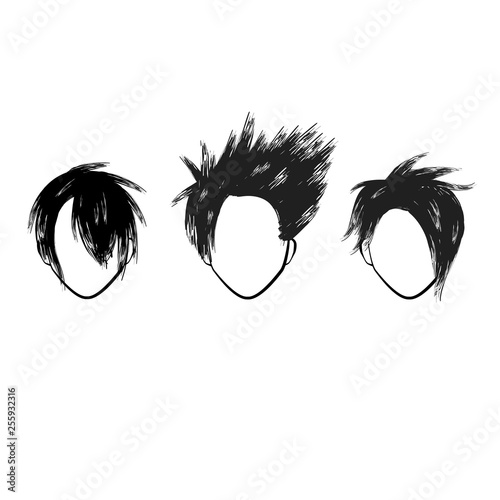 Three hair style faces