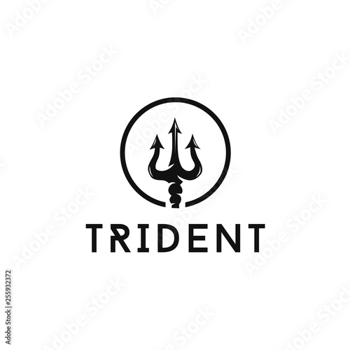  circular trident vector logo design 