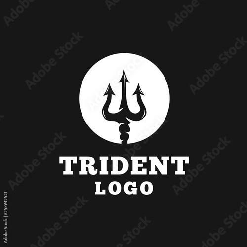  circular trident vector logo design