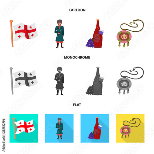 Isolated object of culture and sightseeing icon. Collection of culture and originality stock vector illustration.