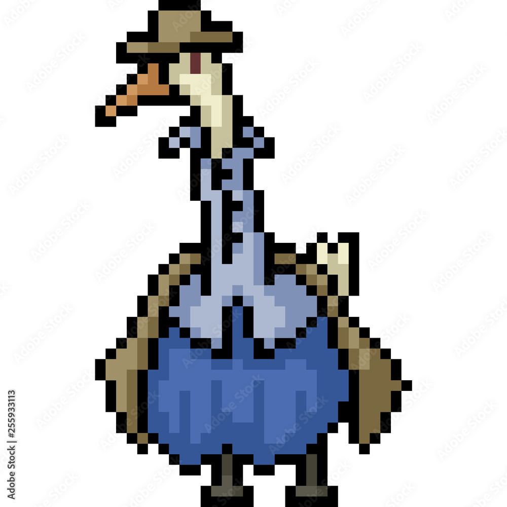 vector pixel art duck cloth