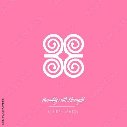 Humility with strength or symbol of wisdowm adinkra symbol. Tribal symbol in Africa. Vector illustration.
