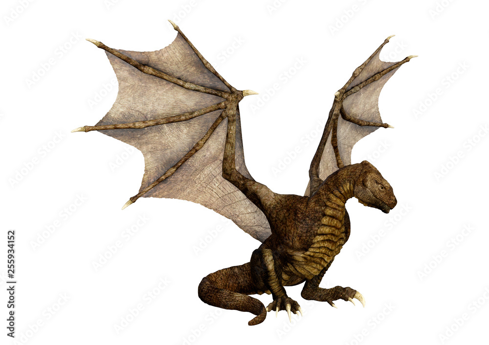 3D Rendering Fairy Tale Dragon on White 3D Rendering Fairy Tale Dragon on White