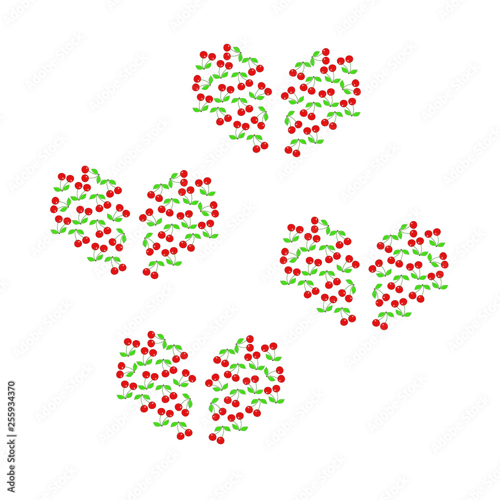 Pattern with cherries. - Illustration. Pattern with cherries. - Illustration.