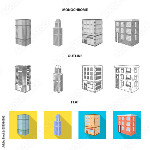 Vector illustration of construction and building sign. Set of construction and estate stock vector illustration.