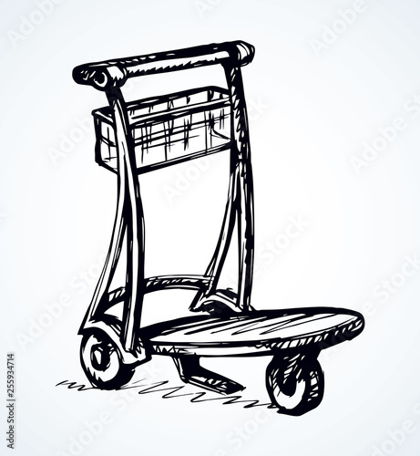 Airport trolley. Vector drawing