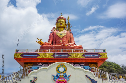 The huge statue of Guru Rinpoche in the state of Sikkim, India photo