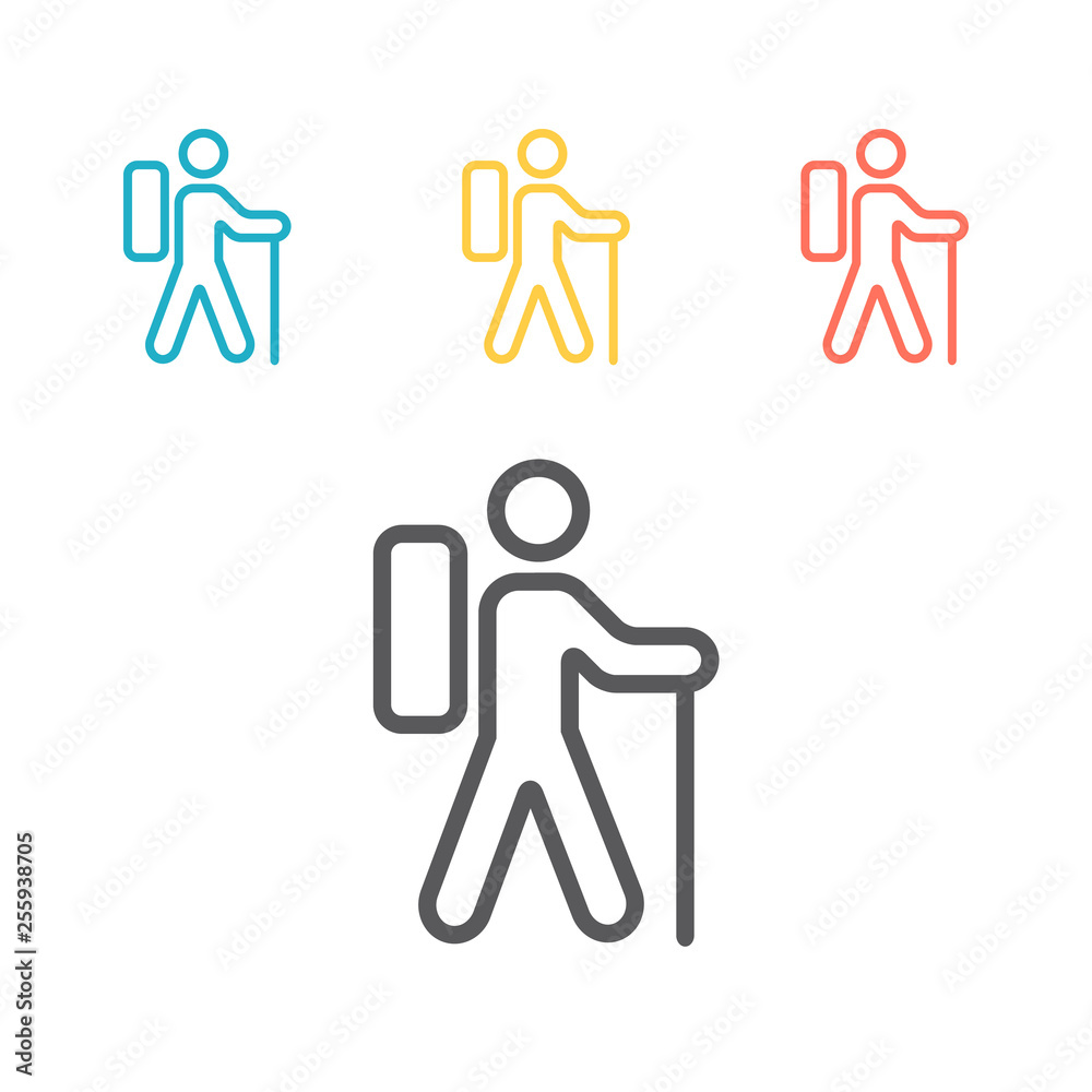 Fototapeta premium Hiking line icon. Vector signs for web graphics.