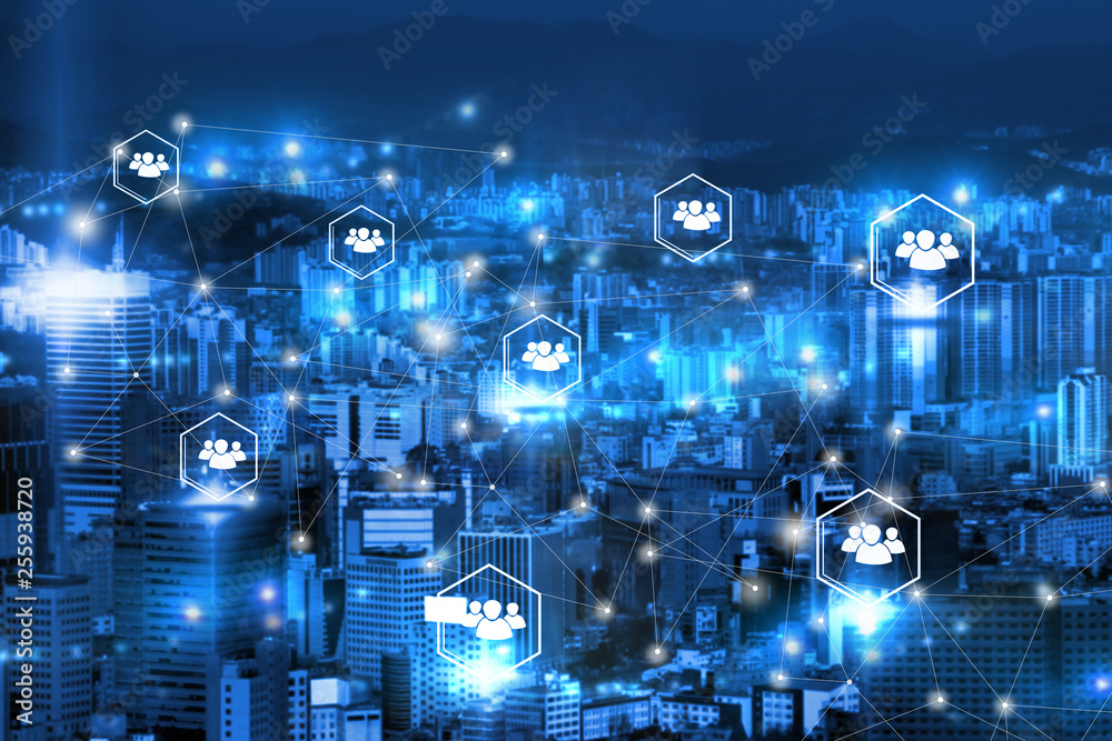 network on cities. Social Network concept. network on cities. Social Network concept.