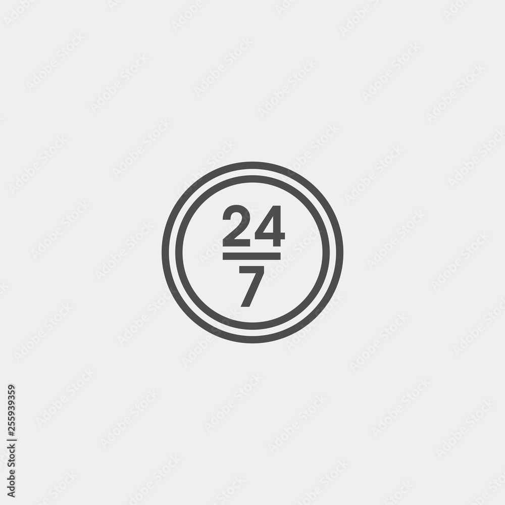 Around the clock flat vector icon. 24 hours flat vector icon Around the clock flat vector icon. 24 hours flat vector icon