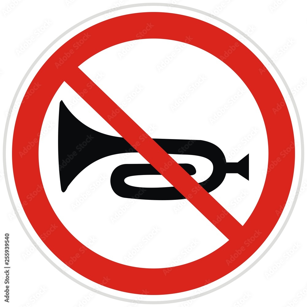 Trumpet, traffic sign, vector icon Trumpet, traffic sign, vector icon