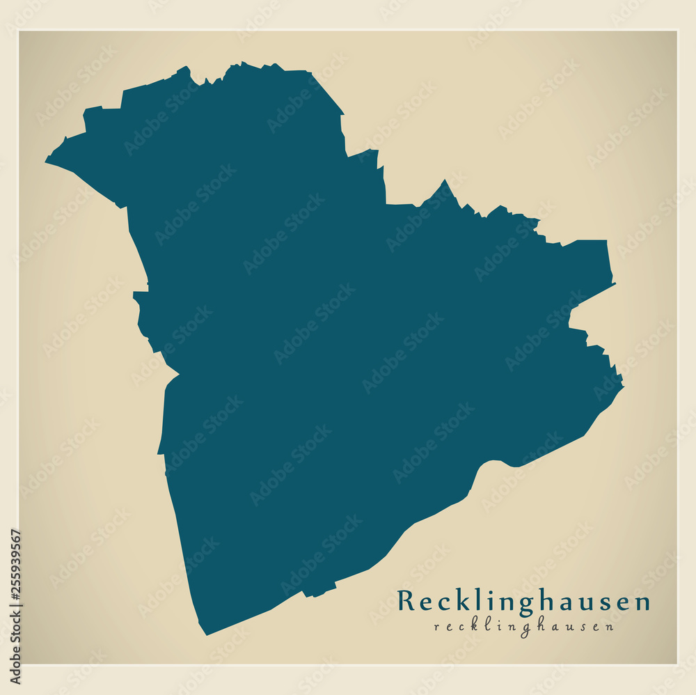 Modern City Map - Recklinghausen city of Germany DE