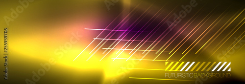 Shiny glowing lights neon color design background