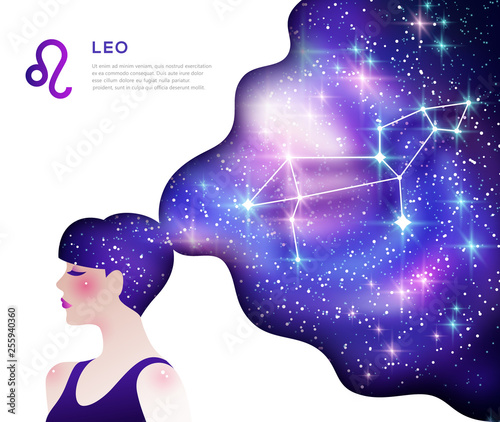 Leo zodiac sign poster
