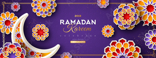 Ramadan Kareem Violet Banner