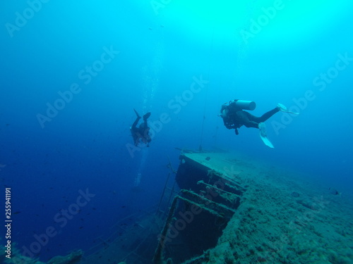 Wallpaper Mural diver, scuba, diving, underwater, sea, cyprus, bubbles, girl, extreme, depth Torontodigital.ca