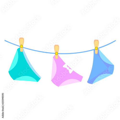 Collection of colored panties. Underwear