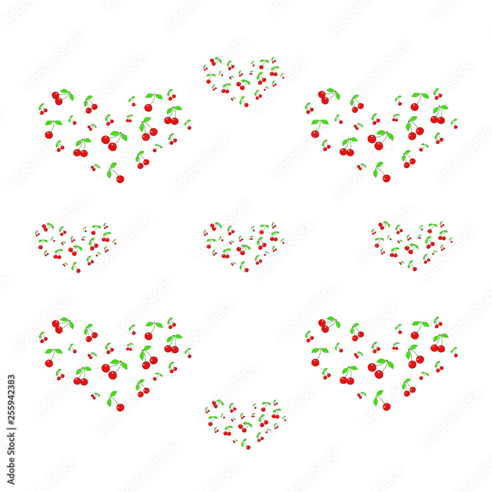 Pattern with cherries. - Illustration.