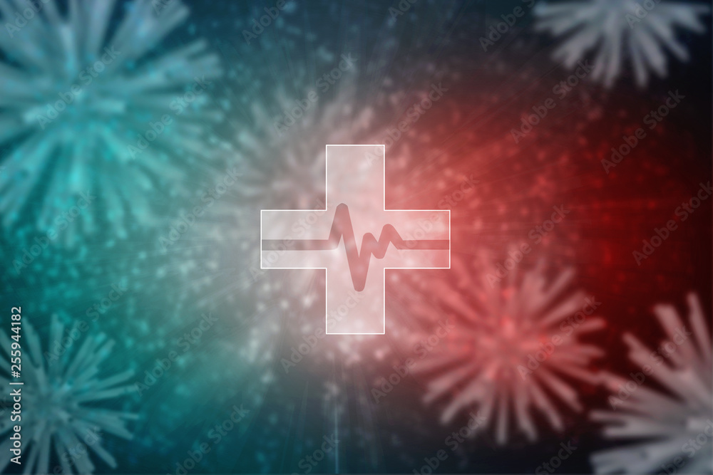 Obraz premium 3d rendering Virus bacteria cells background