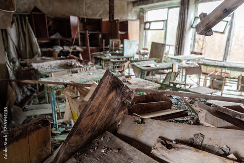 Abandoned Classroom in School number 5 of Pripyat, Chernobyl Exclusion Zone 2019