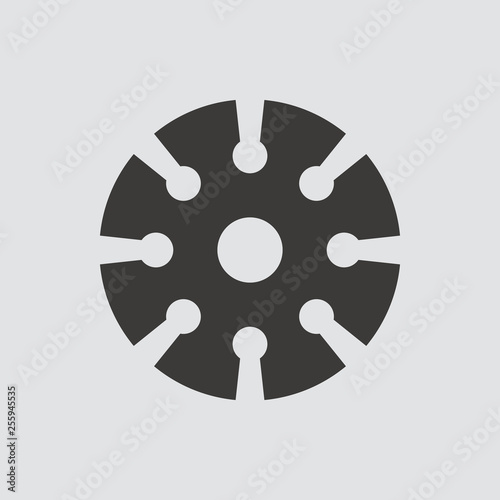 circular saw blades icon isolated of flat style. Vector illustration.