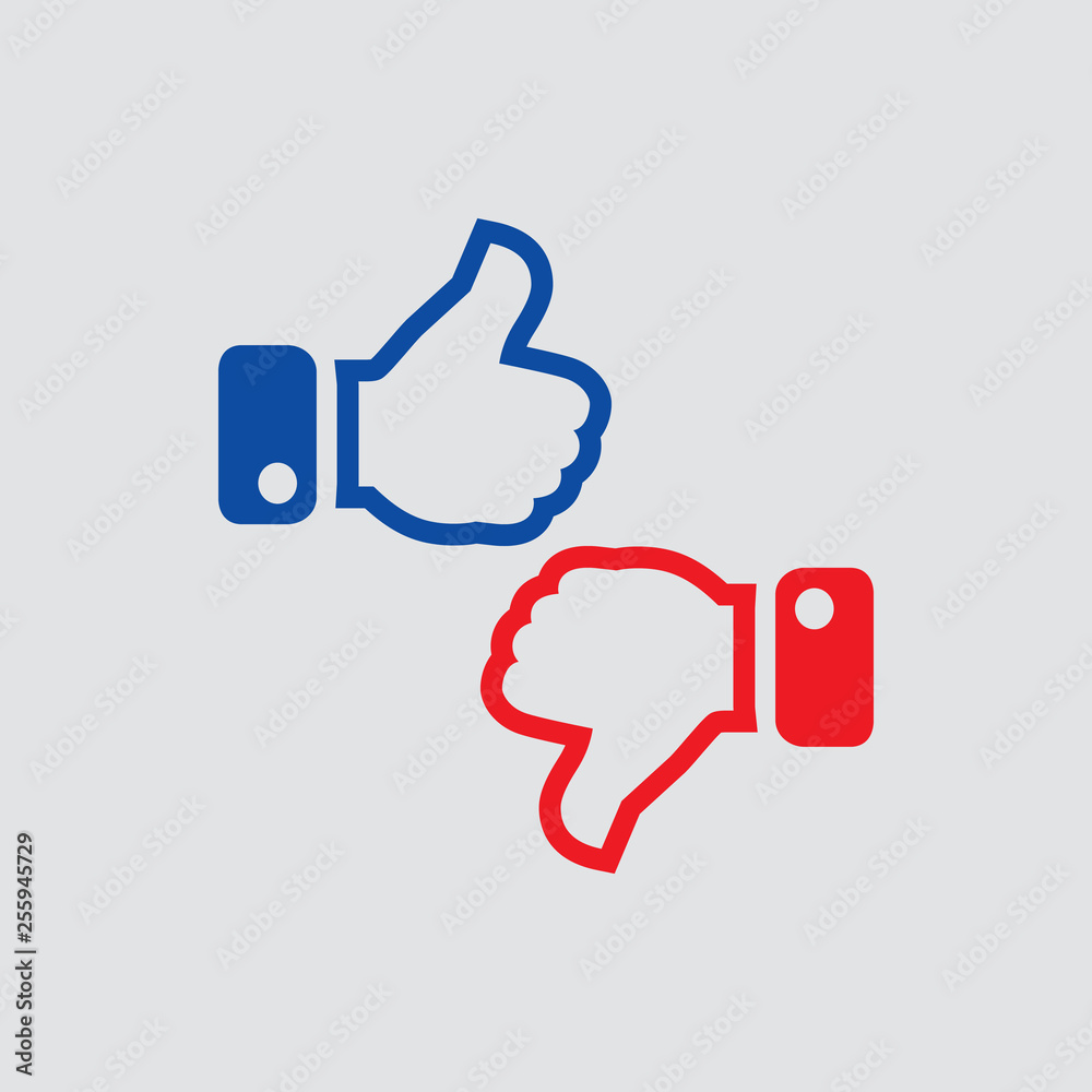 Dislike like icon isolated of flat style. Vector illustration.