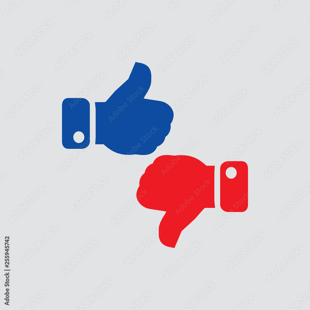 Dislike like icon isolated of flat style. Vector illustration. Dislike like icon isolated of flat style. Vector illustration.