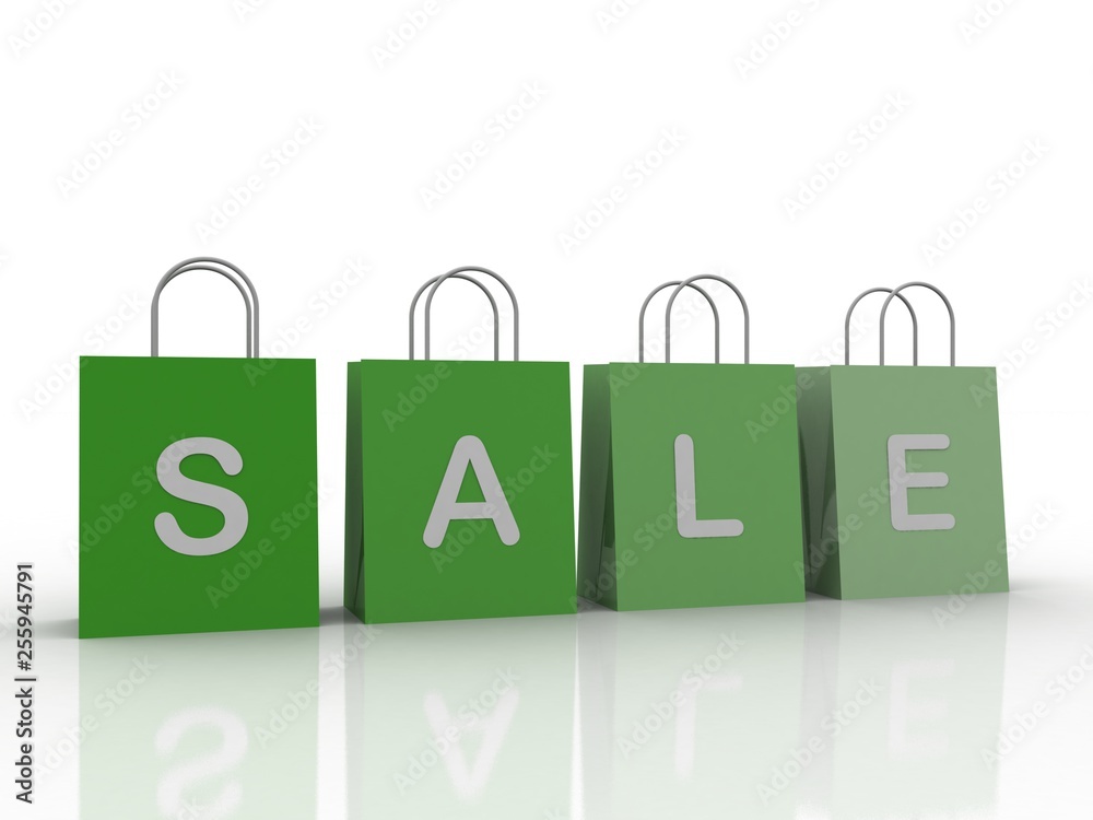 3d rendering e-shopping concept, shopping bag with SOLD text 3d rendering e-shopping concept, shopping bag with SOLD text