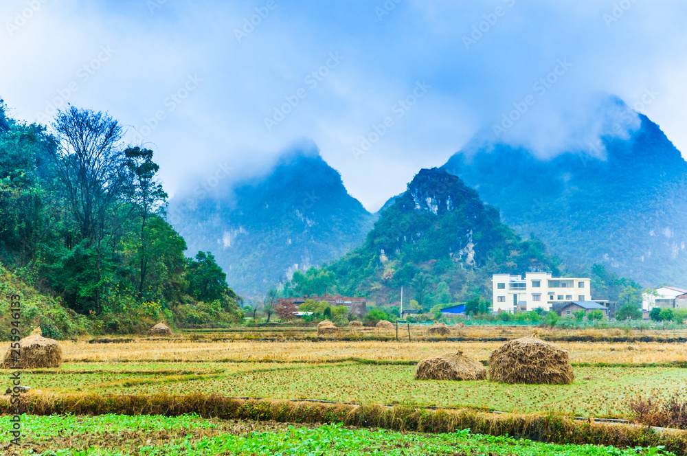 Fototapeta premium Mountain in the mist scenery 