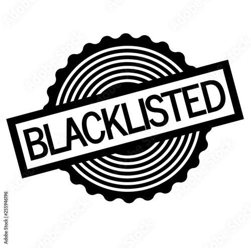 Blacklisted stamp on white