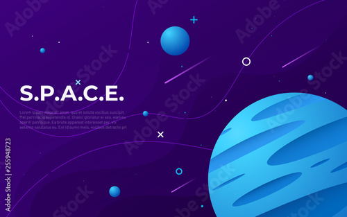 Colorful outer space abstract background, design, banner, artwork. 