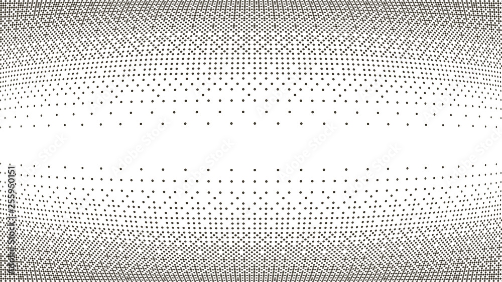 Halftone gradient pattern. Abstract halftone dots background. Monochrome dots pattern. Grunge texture. Pop Art, Comic small dots. Wave twisted dots. Banner with space. Template for cover, card, flyer Halftone gradient pattern. Abstract halftone dots background. Monochrome dots pattern. Grunge texture. Pop Art, Comic small dots. Wave twisted dots. Banner with space. Template for cover, card, flyer