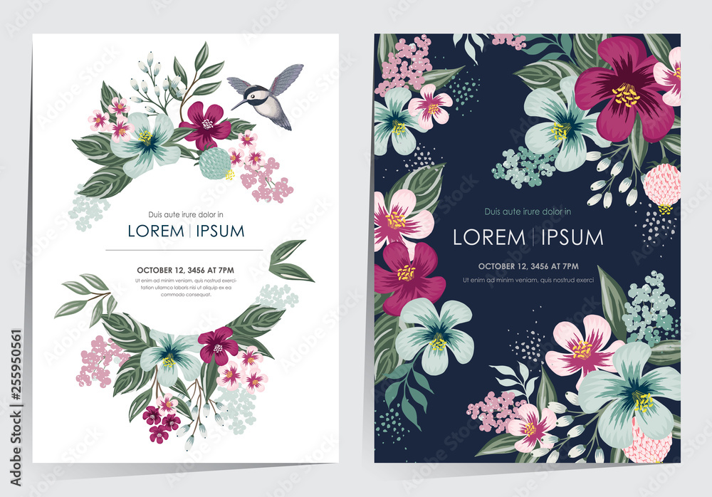 Vector illustration of a floral frame set in spring for Wedding ...