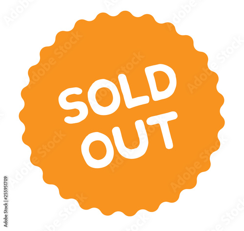 sold out stamp on white