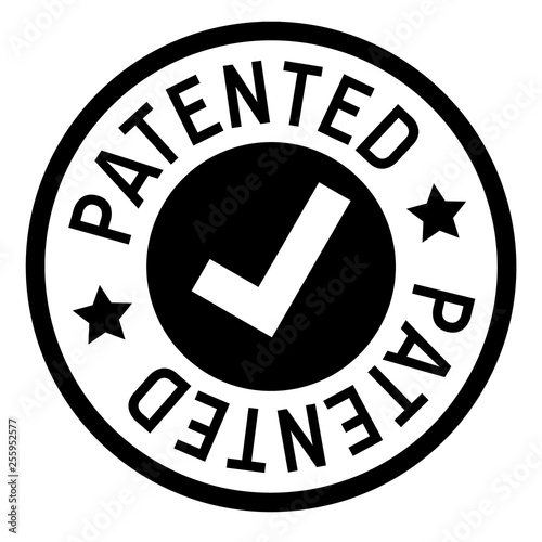 patented stamp on white