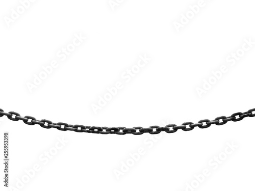 old chain on white background