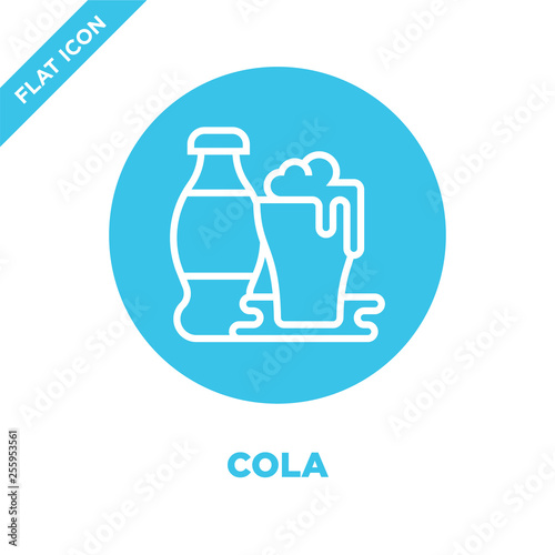 cola icon vector from beverage collection. Thin line cola outline icon vector  illustration. Linear symbol for use on web and mobile apps, logo, print media.