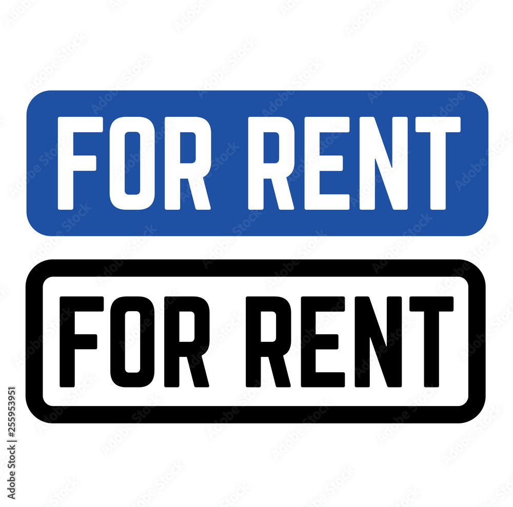 for rent stamp on white