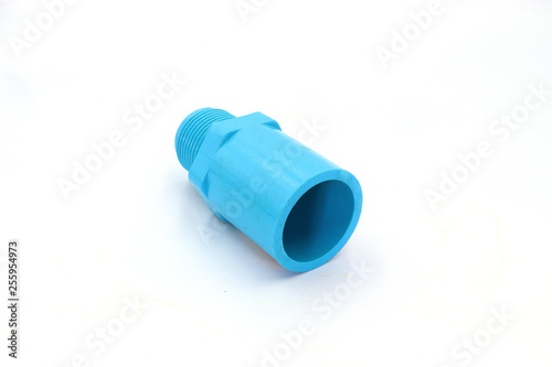 PVC Pipe connections, PVC Pipe fitting, PVC Coupling isolated on white background.