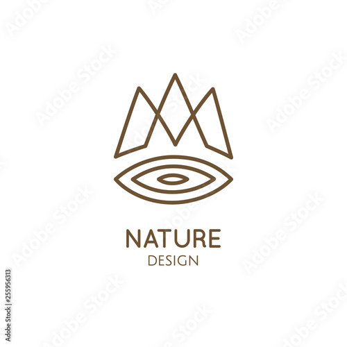 Nature linear logo forest landscape