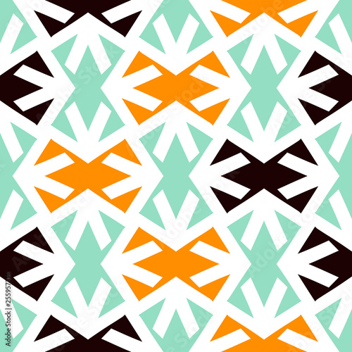 Bright seamless pattern with alternate geometric elements.