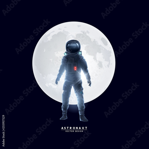 Astronaut Spaceman In Front of The Moon