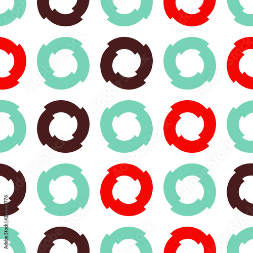 Bright seamless pattern with circular geometric elements.