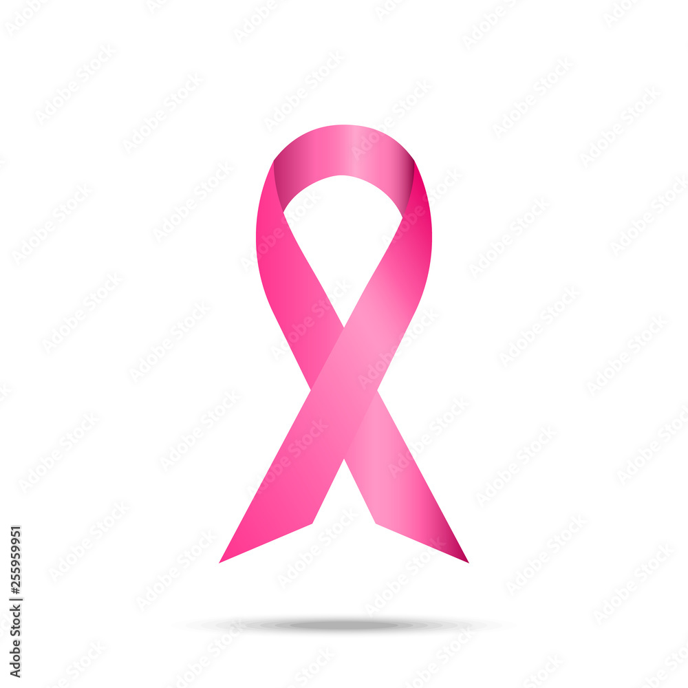 Realistic pink ribbon. Breast cancer awareness symbol. Vector illustration. Realistic pink ribbon. Breast cancer awareness symbol. Vector illustration.