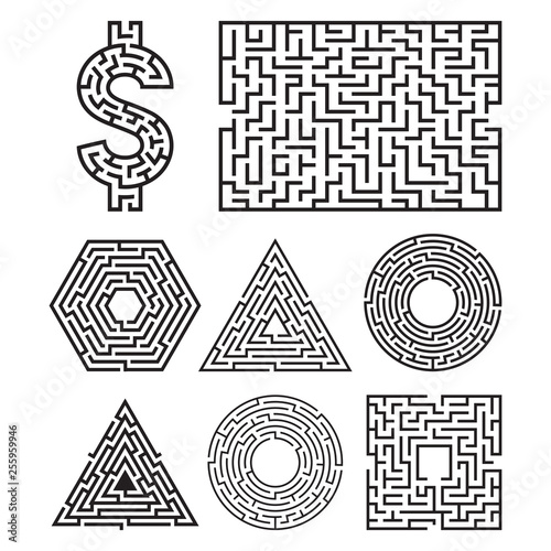 Labyrinth maze symbol shape vector illustration.