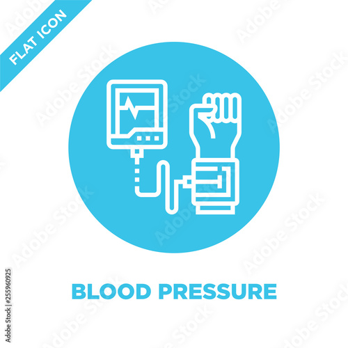 blood pressure icon vector from healthy life collection. Thin line blood pressure outline icon vector  illustration. Linear symbol for use on web and mobile apps, logo, print media.