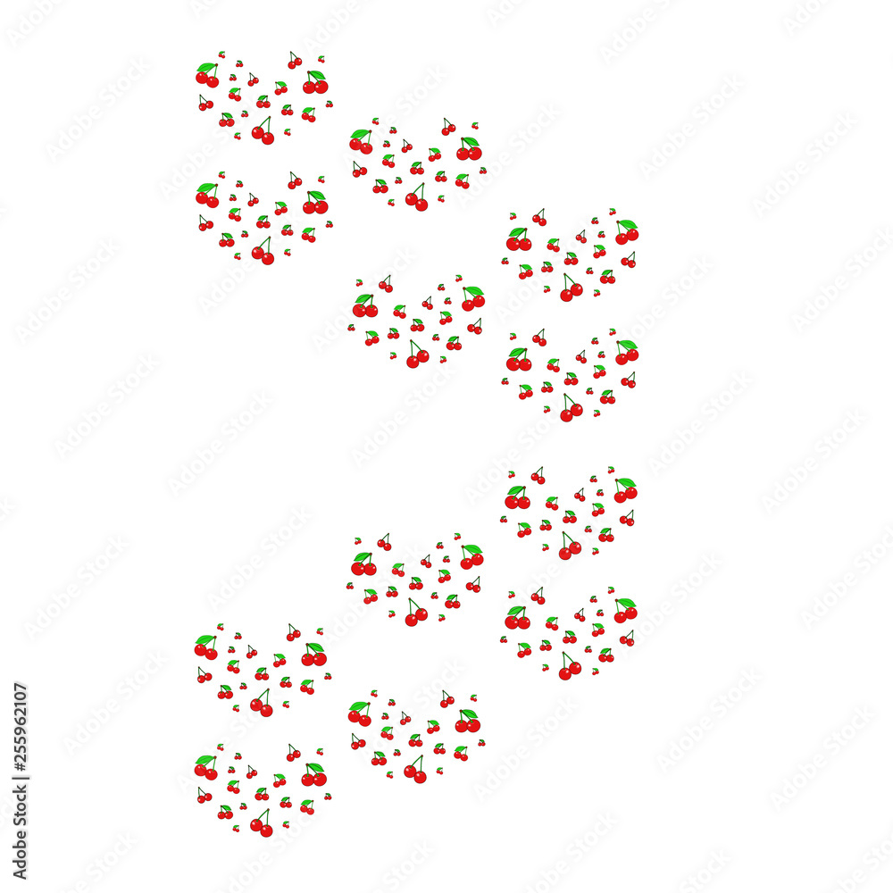 Pattern with cherries. - Illustration. Pattern with cherries. - Illustration.