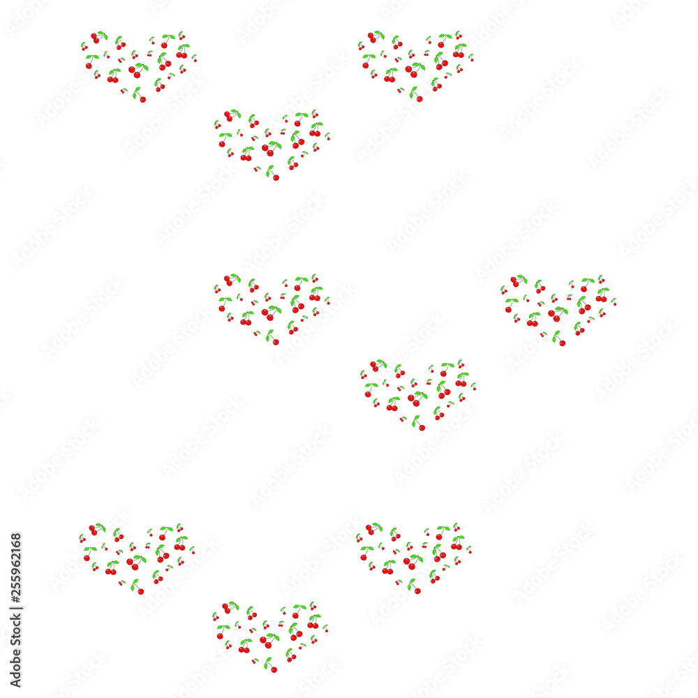Pattern with cherries. - Illustration. Pattern with cherries. - Illustration.