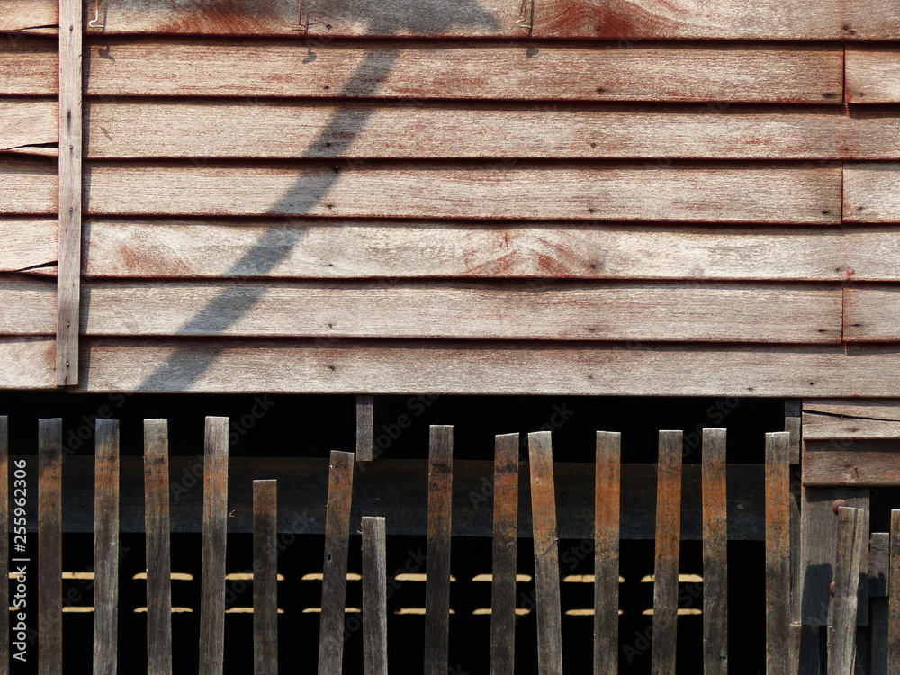 old wood wall home with wood fence old wood wall home with wood fence